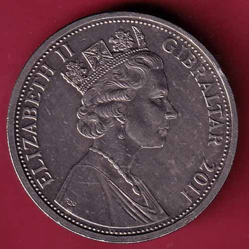 British Overseas Territories › Gibraltar 1 Crown - Elizabeth II Royal Wedding H.R.H PRINCE WILLIAM & MISS CATHERINE MIDDLETON   – S1032