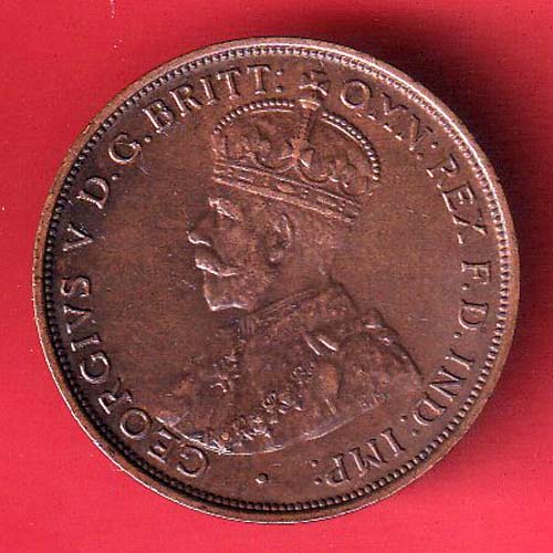 1 Penny George V 1916 Copper Coin, Commonwealth of Australia– oo4462