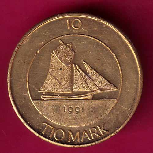 Finland 10 Markkaa Aland 1991 tio deler tio mark –@HUB2469