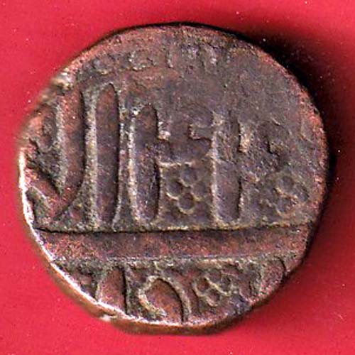 mughals akbar ahmedabad mint one dam coin- oo4975