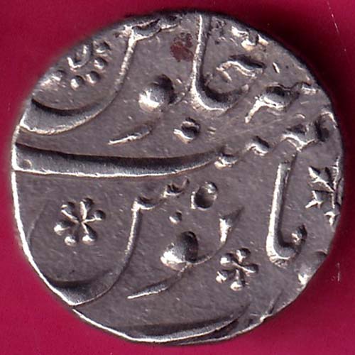 mughals aurangzeb ahmedabad mint one rupee silver coin –@HUB4322