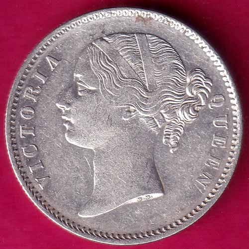 EAST INDIA COMPANY 1840 DIVIDED LEGEND VICTORIA QUEEN ONE RUPEE SILVER COIN –@HUB3900