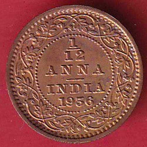 BRITISH INDIA 1936 GEORGE V 1/12 ANNA  :- OO3509