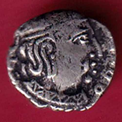 ANCIENT INDIA KSHATRAP DYNASTY KINGS PORTRAIT RARE SILVER COIN -VA193