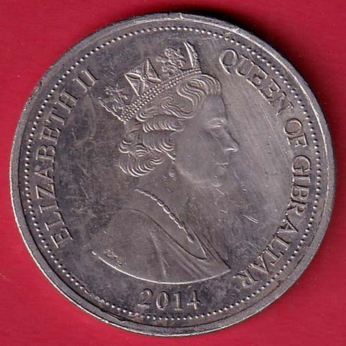 ELIZABETH II QUEEN OF GIBRALTAR 2014 ONE CROWN :- OO3373