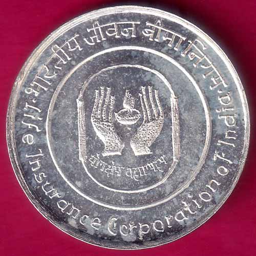 silver token: Weight – 10.01 gm : shree mahalaxmi prasanna lifr insurance Co.Opp Of India –@HUB2630
