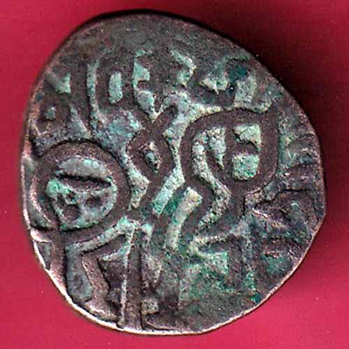 DELHI SULTAN SAMANT DEVA HORSE MAN & BULL TYPE COIN –@HUB1631