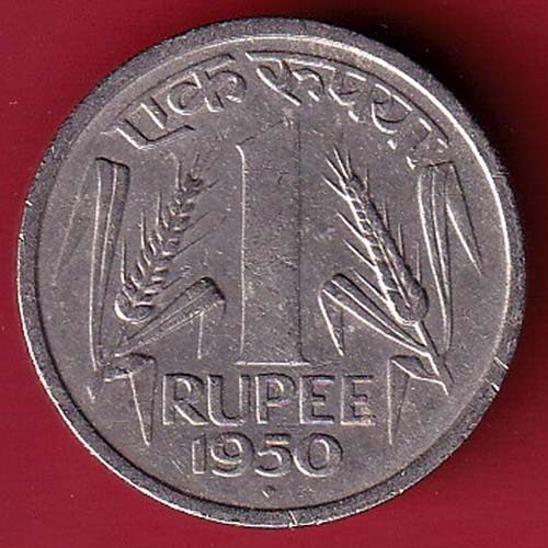 republic india 1950 one rupee coin –oo3616