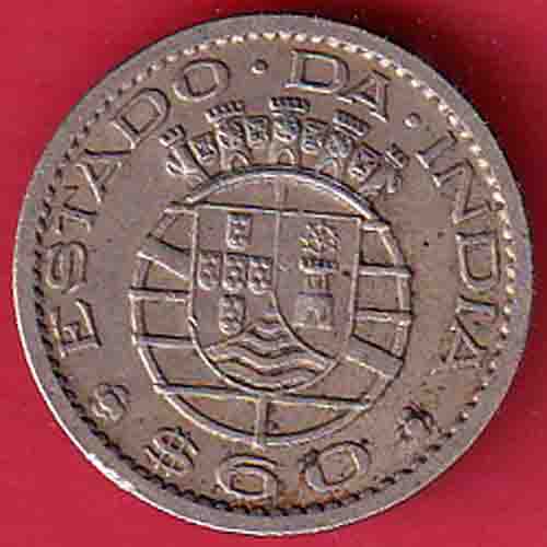 PORTUGUESE INDIA GOA 60 ESCUDO 1959 COIN :- OO3878