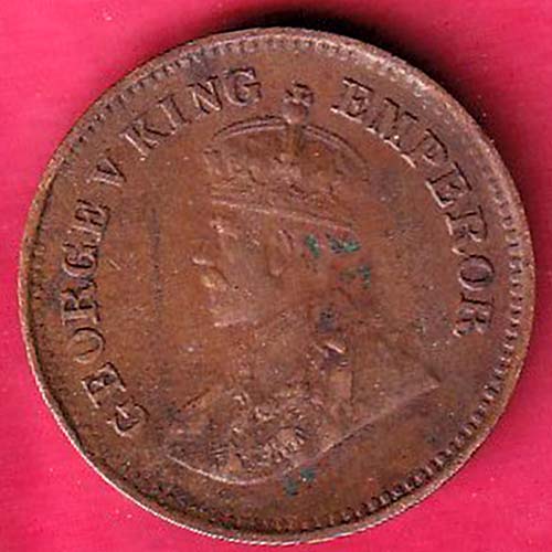 BRITISH INDIA 1935 GEORGE V 1/2 ANNA COIN :- oo2226