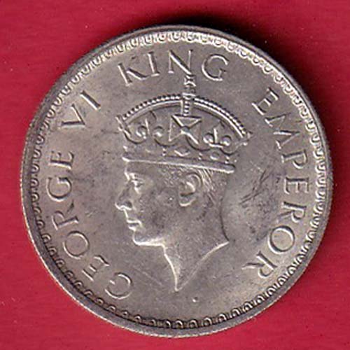 “UNC” BRITISH INDIA 1941 BOMBAY MINT GEORGE VI half RUPEE BEAUTIFUL SILVER COIN-  oo4000
