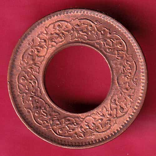 British india king george vi 1944 LAHORE MINT one pice copper coin –@HUB1628