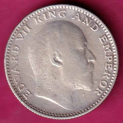 BRITISH INDIA 1910 EDWARD VII HALF RUPEE BEAUTIFUL SILVER COIN – S1004