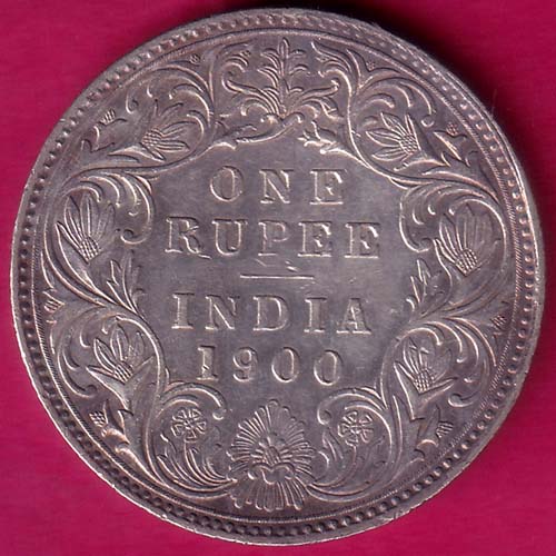 BRITISH INDIA 1900 VICTORIA EMPRESS ONE RUPEE BEAUTIFUL SILVER COIN –@HUB3102