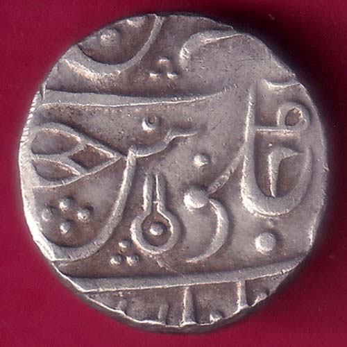 INDORE STATE AHALYA BAI HOLKAR ONE RUPEE ” MALHARNAGAR MINT” RARE SILVER COIN –@HUB5713