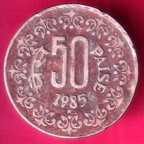 INDIA 1985 - 50 PAISA :- OO1510