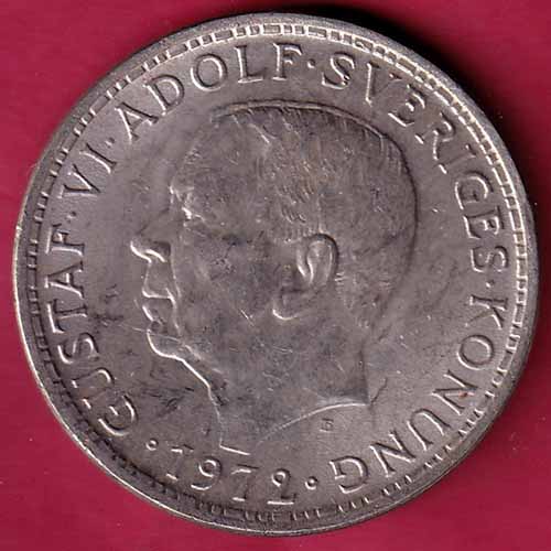 World Coin Sweden Gustaf VI Adolf 5 Kronor –@HUB2572