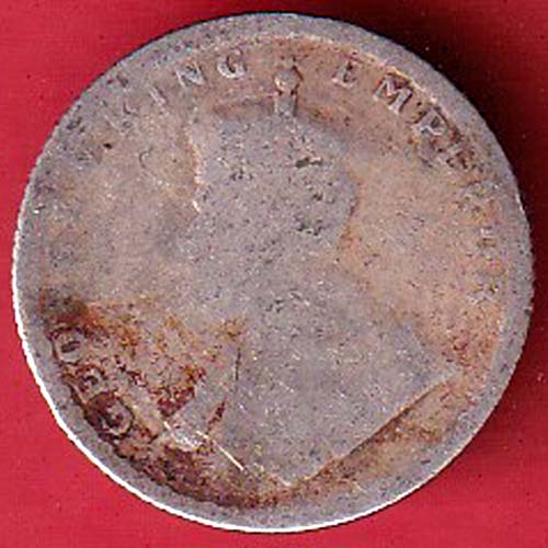 British India George v 1/4 Rupee silver coin :- OO3119