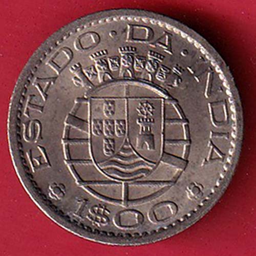 PORTUGUESE INDIA GOA 1 ESCUDO 1959 COIN  -  oo4178