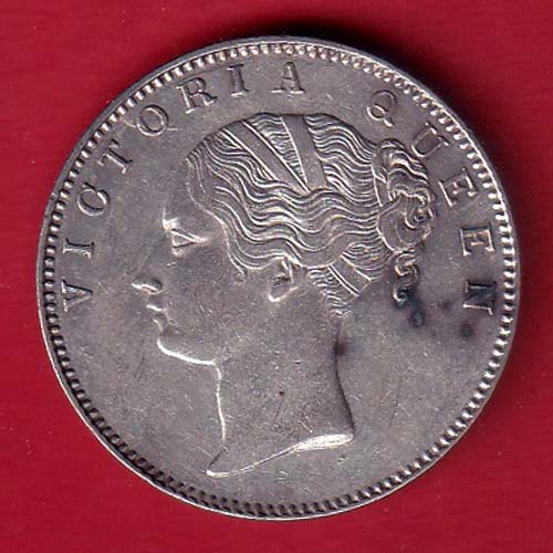 EAST INDIA COMPANY 1840 CONTINIOUS LEGEND VICTORIA QUEEN 1 RUPEE SILVER COIN  -oo5685