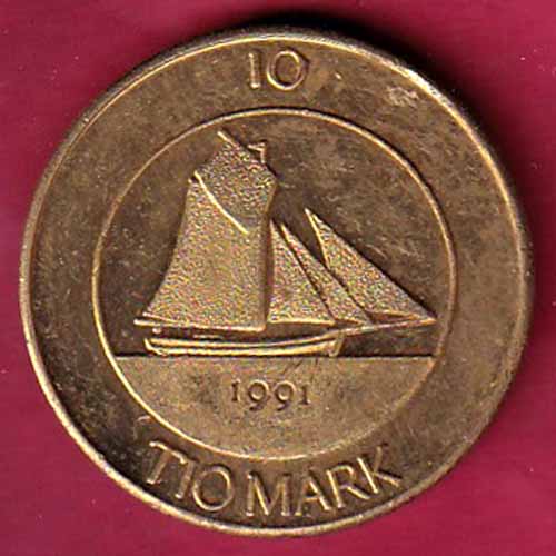 Finland 10 Markkaa Aland 1991 tio deler tio mark  -VA357