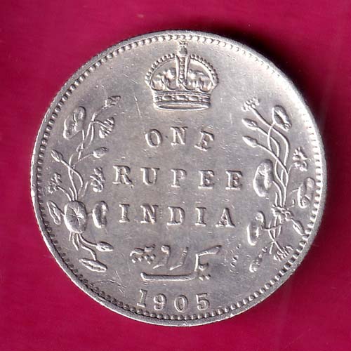 British India 1905 Edward Vii King & Emperor One Rupee@hub4880