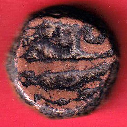 mughals akbar one dam copper coin –oo3611