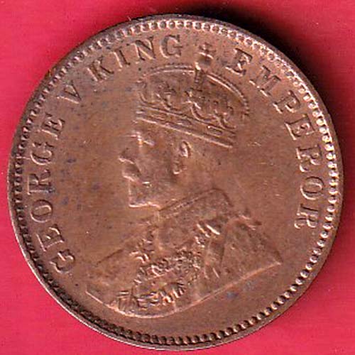 BRITISH INDIA 1935 GEORGE V ONE QUARTER ANNA COIN:- OO3345