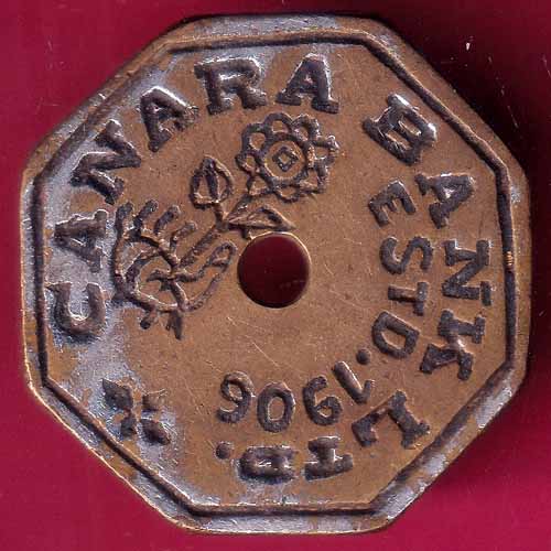 Bank Token;- Canara Bank B.H.ROAD, SHIMOGA ESTD.1906 Rare Token –@HUB5937