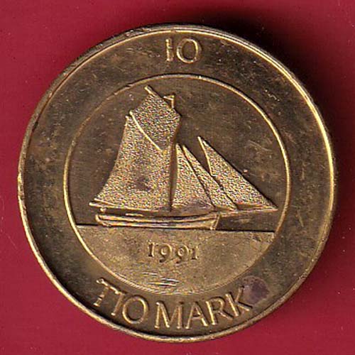Finland 10 Markkaa Aland 1991 tio deler tio mark – oo3779