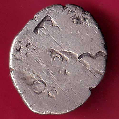 ANCIENT INDIA MAURYAN PERIOD ANIMAL STANDING MAGADH DYNASTY SILVER PUNCHMARK  :- S1244