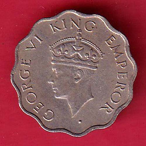 british india 1946 george vi one annas coin– oo3664
