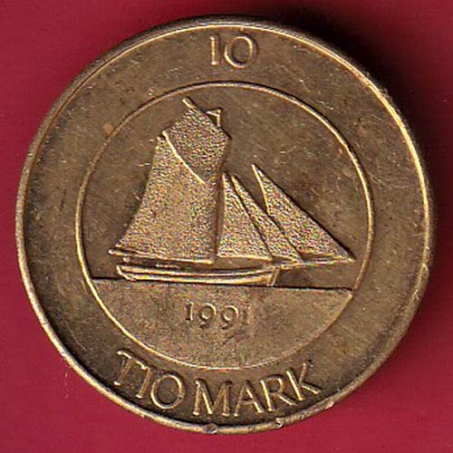 Finland 10 Markkaa Aland 1991 tio deler tio mark-OO3270