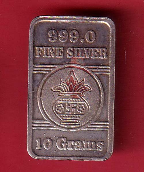 SILVER BAR: W – 10.00 gm MANEKLAL HARILAL SWADIA JEWELLERS –oo4040