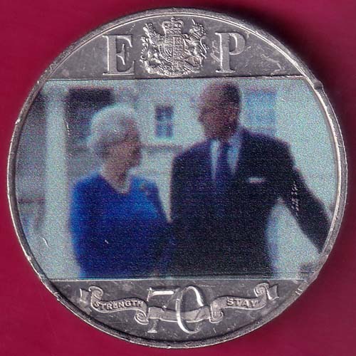 ELIZABETH II DEI-GRA REGINA. GIBRALTAR 2021 UNC one crown 70 Years Strength and Stay –@HUB2743