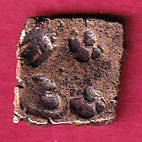 ancient cetral india copper punchmark ujjainy symbols on coin  – OO2554