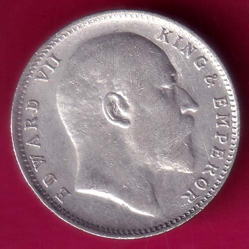 BRITISH INDIA 1910 EDWARD VII ONE RUPEE BEAUTIFUL SILVER COIN :- OO1068