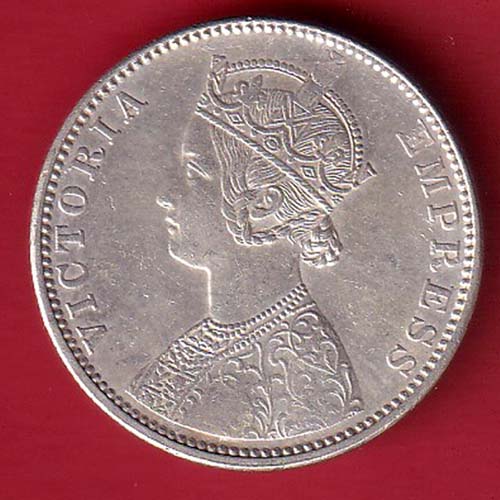 British india 1900 VICTORIA EMPRESS ONE RUPEE SILVER COIN:- oo3413