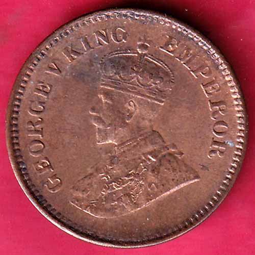 BRITISH INDIA 1932 GEORGE V 1/2 PICE COPPER COIN:- NS6