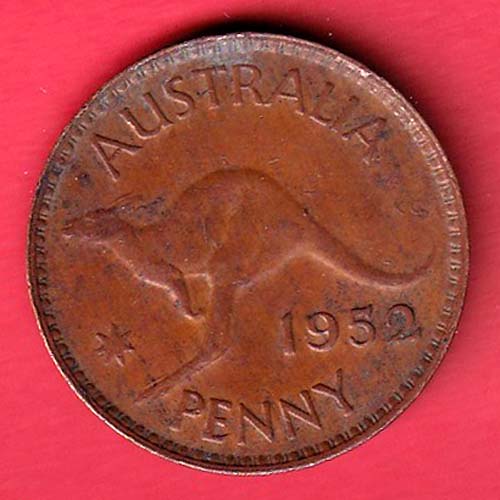 GEORGE VI D:G:OMN:REX FIDEI DEF AUSTEALIA PENNY 1952 :- OO3941