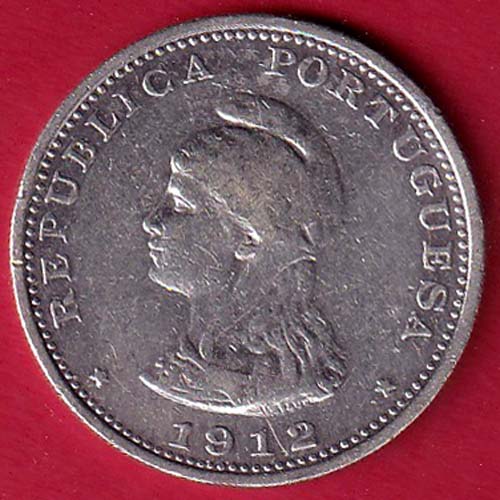 Portuguese India Uma rupee 1912 BEAUTIFUL SILVER COIN   –oo5605