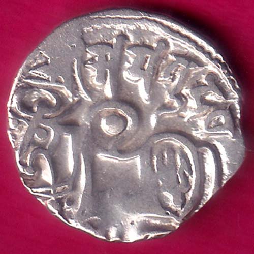 Hindushahia, kabul n gandhara silver drachma horseman n bull –@HUB2690