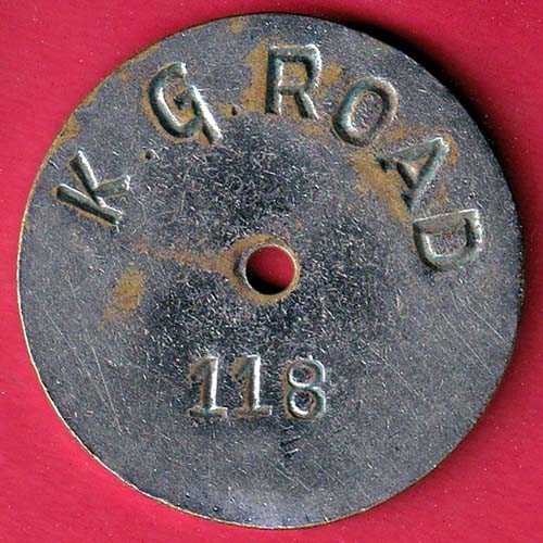 BANK TOKEN – VIJAYA BANK – K.G. ROAD 118  – OO4486