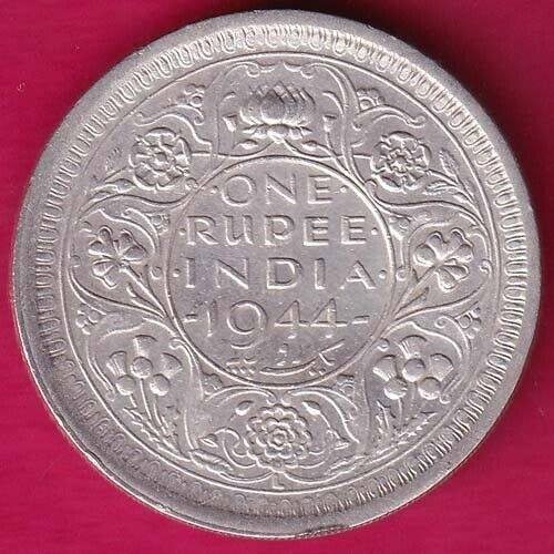 BRITISH INDIA 1944  LAHORE MINT GEORGE VI ONE RUPEE BEAUTIFUL SILVER COIN @HUB.105