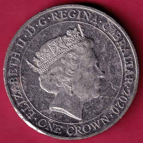 ELIZABETH II GIBRATAR D.G. REGINA GIBRALTAR 2020 ONE CROWN :- S2607