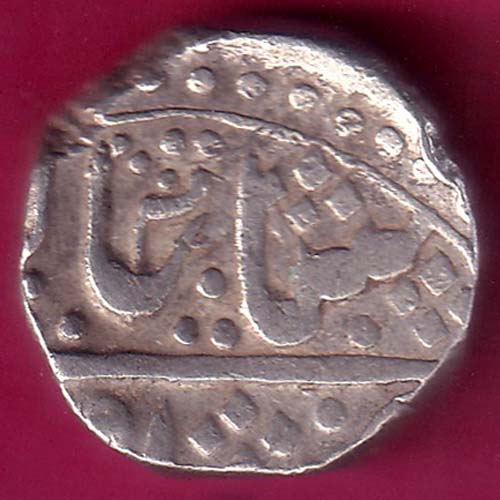 INDORE STATE 1282 SUN FACE INO SHAH ALAM II MALHAR RAO ONE RUPEE SILVER COIN –@HUB3518
