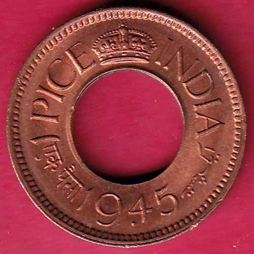 British india king bombay mint george vi 1945 one pice beautiful copper Coin :- S2600