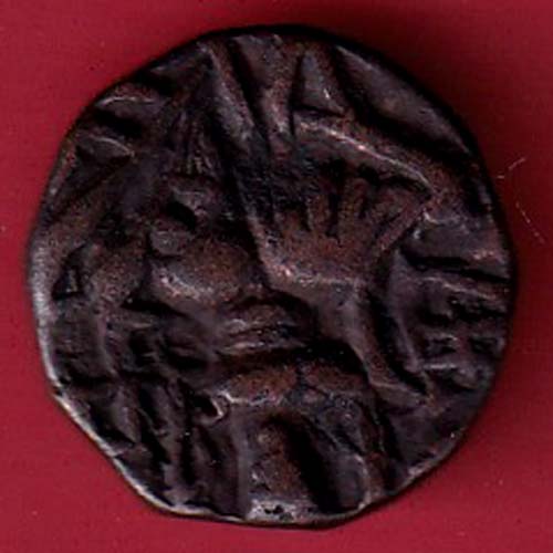 lohar of kashmir dida rani copper one drachma beautiful coin:- OO4291