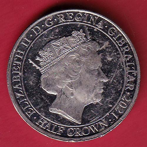 ELIZABETH II DEI-GRA REGINA. GIBRALTAR 2021 FIGHT THROUGH TO FINAL VICTORY HAIF CROWN – oo3769