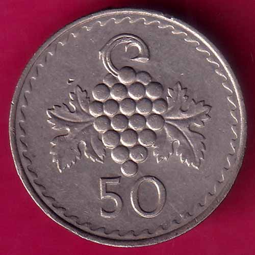 World Coin Cyprus ΚΥΠΡΙΑΚΗ ΔΗΜΟΚΡΑΤΙΑ · KIBRIS CUMHURİYETİ ·50 Mils –@HUB2621